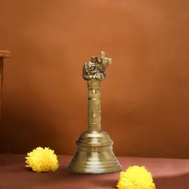 Hand Bell  - 5 Inches | Puja Bell/ Brass Bell/ Nandi Handle Ghanti for Home