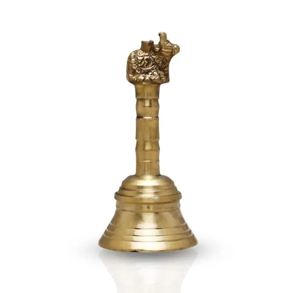 Hand Bell  - 5 Inches | Puja Bell/ Brass Bell/ Nandi Handle Ghanti for Home