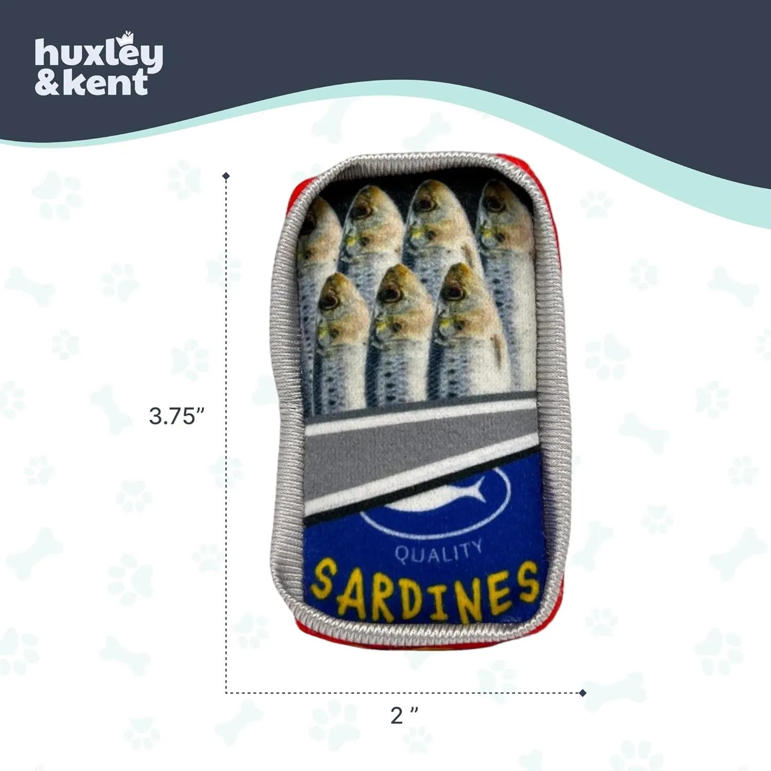 Huxley & Kent Plush Cat Toy - Sardine Tin - Snack Attack Strong Catnip Filled - Plush Interactive Kitten and Cat Toy with Catnip and Crinkle - Kittybelles