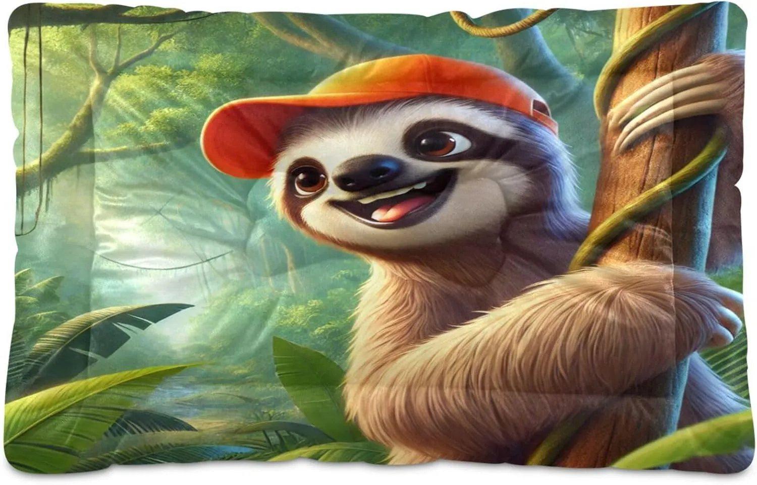 Joko Ivery Summer Sloth Rainforest Dog Cat Bed for Crate Soft Crate Pad Machine Washable Sleeping Mats Anti Slip Crate Mat for Puppy Dogs Cats Indoor Pet Supplies 2418 in