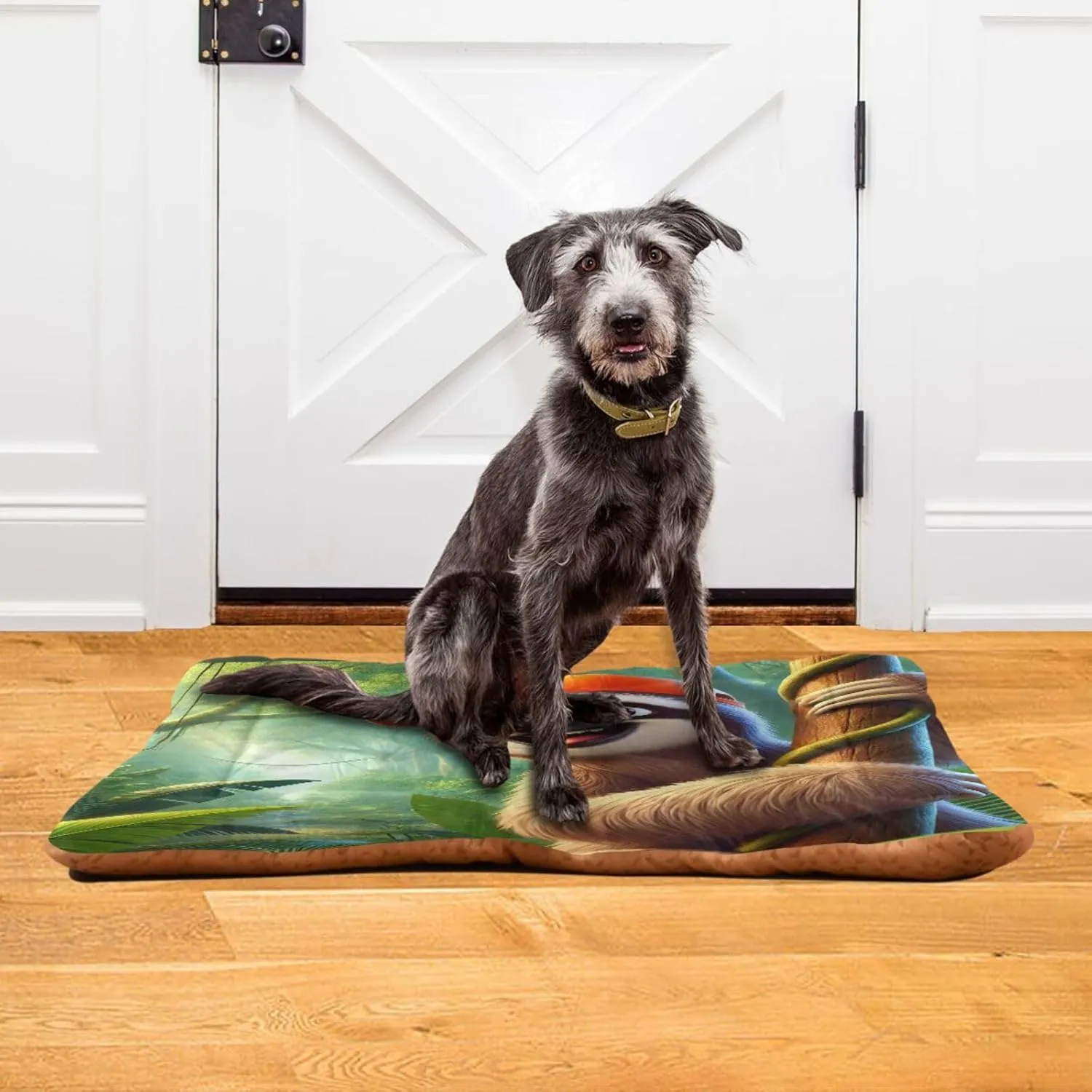 Joko Ivery Summer Sloth Rainforest Dog Cat Bed for Crate Soft Crate Pad Machine Washable Sleeping Mats Anti Slip Crate Mat for Puppy Dogs Cats Indoor Pet Supplies 2418 in