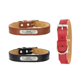 Leather Adjustable Personalized Dog Collar