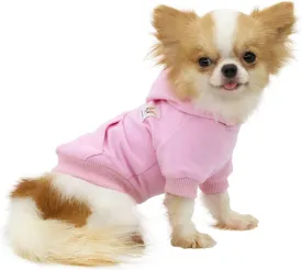 LOPHIPETS Dog Cotton Hoodies Sweatshirts for Small Dogs Chihuahua Puppy Clothes Cold Weather Coat-Pink/L