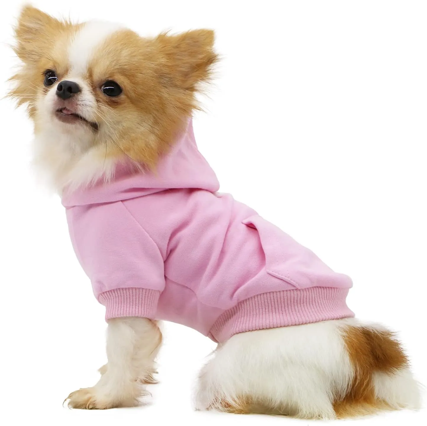LOPHIPETS Dog Cotton Hoodies Sweatshirts for Small Dogs Chihuahua Puppy Clothes Cold Weather Coat-Pink/L