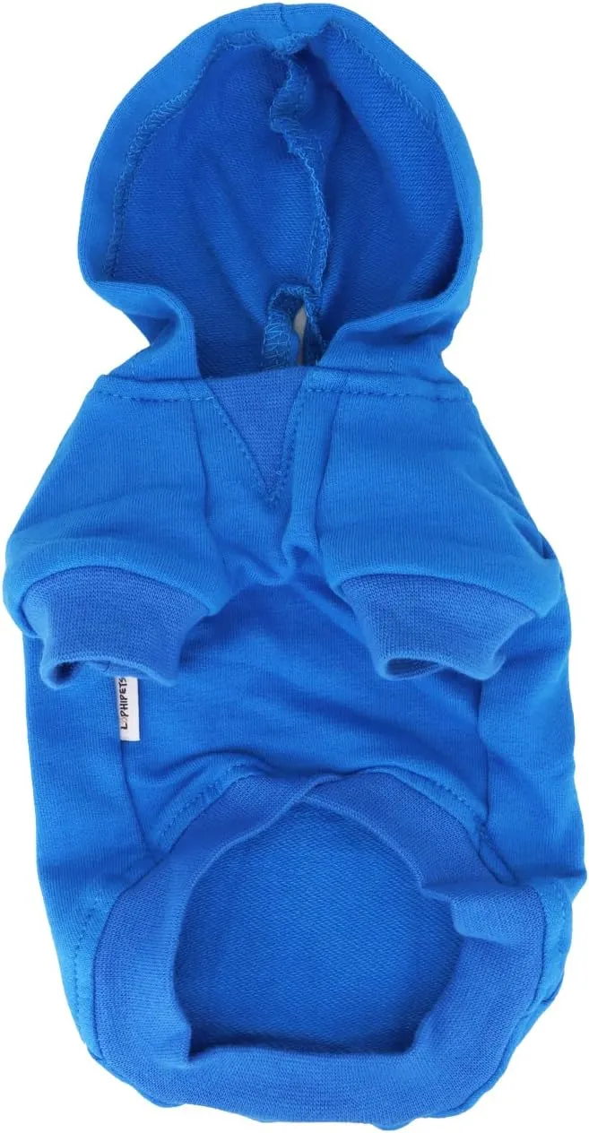 LOPHIPETS Lightweight Cotton Hoodie for Small Dogs  Hooded Sweatshirt for Chihuahuas Puppy and Toy Breeds-Blue/L