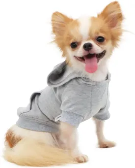 LOPHIPETS Lightweight Cotton Hoodie for Small Dogs  Hooded Sweatshirt for Chihuahuas Puppy and Toy Breeds-Grey/L