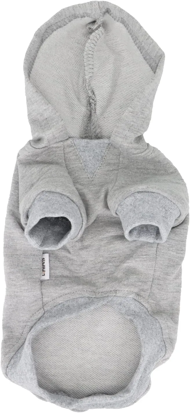 LOPHIPETS Lightweight Cotton Hoodie for Small Dogs  Hooded Sweatshirt for Chihuahuas Puppy and Toy Breeds-Grey/L