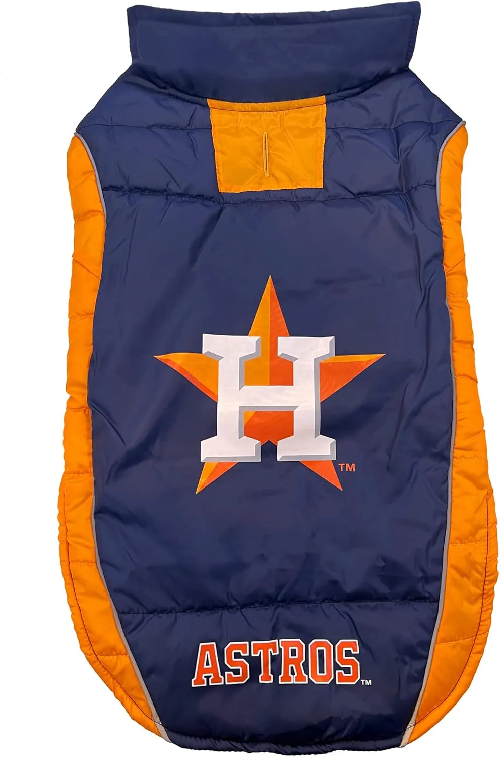 MLB Houston Astros Puffer Vest for Dogs & Cats, Size Medium. Warm, Cozy, and Waterproof Dog Coat, for Small and Large Dogs/Cats. Best MLB Licensed PET Warming Sports Jacket