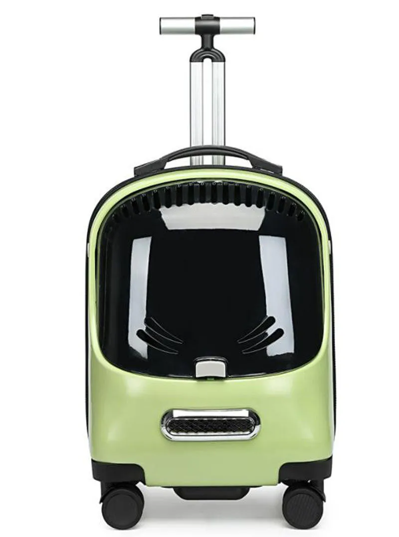 New pet cat bag space capsule pet cat backpack transparent outgoing cat carrying bag cat trolley backpack
