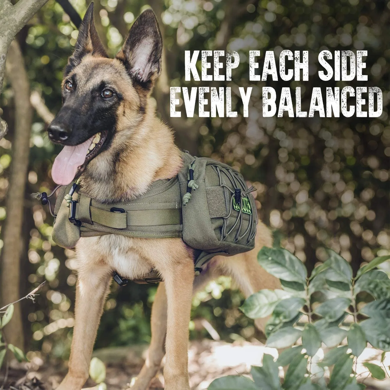 Nylon Tactical Pet Backpack with Side Pockets
