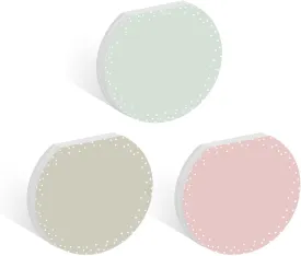 Pastel Sticky Note Pad Assortment/Set of 3 Round Flat Top Polkadot Pattern Note Pads / 3.5" Modern Sticky Notes / 50 Sheets Per Pad/Made in USA