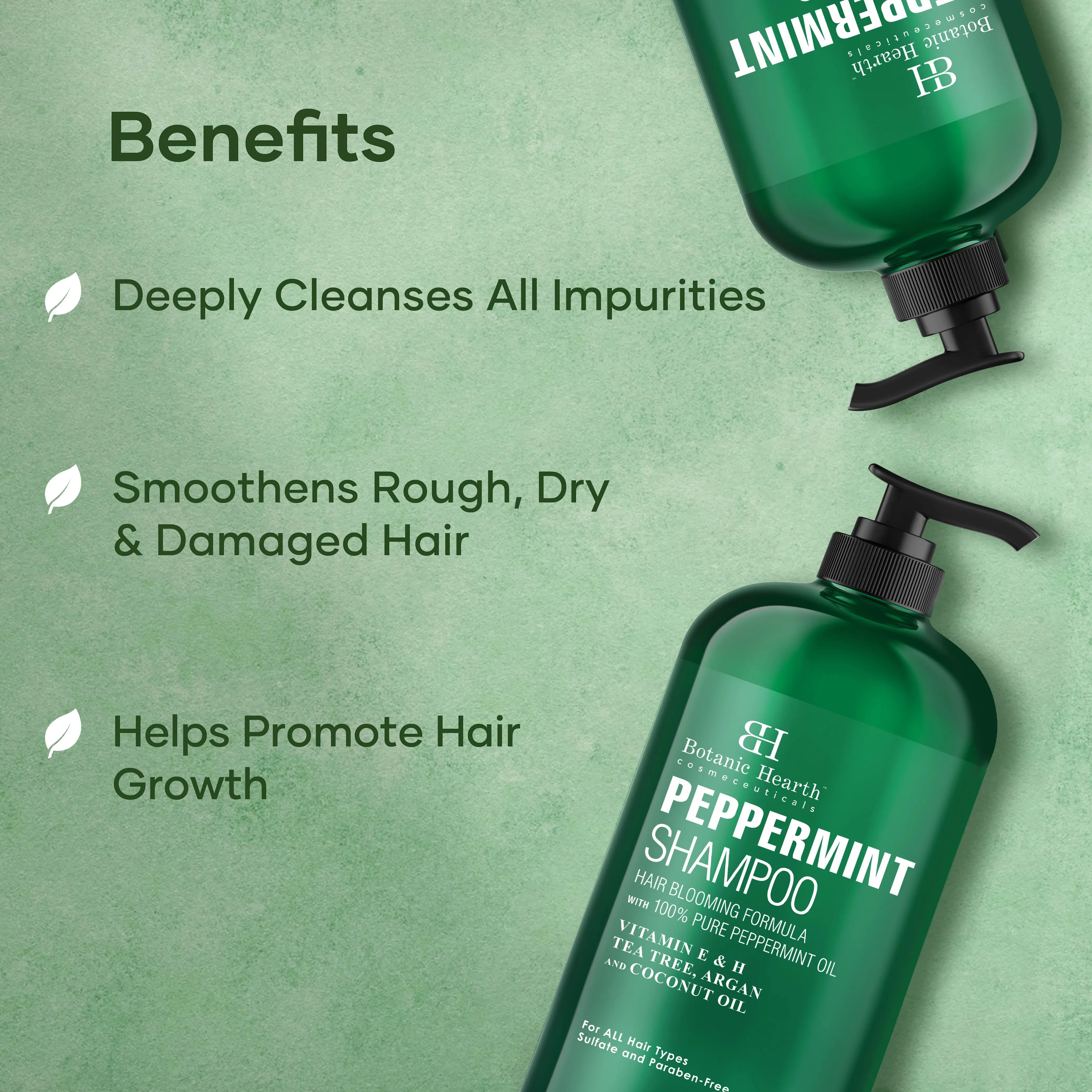 Peppermint Oil Shampoo with Vitamin E and Tea Tree Oil | 16 fl oz