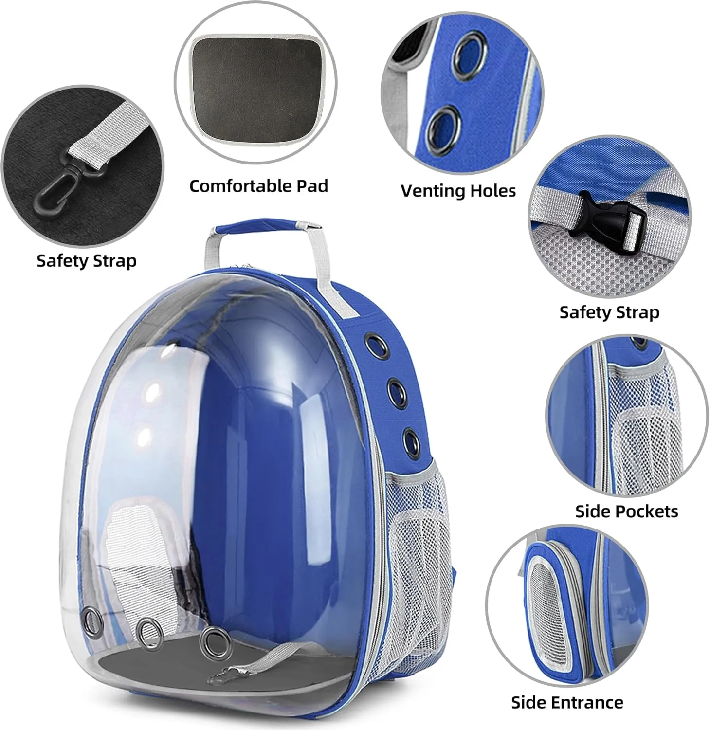 Pet Backpack Carrier,Bubble Backpack Cat Carrier,Pets and Small Dogs,Space Capsule Pet Carrier for Traveling, Walking, Hiking and Outdoor Activities (Blue)