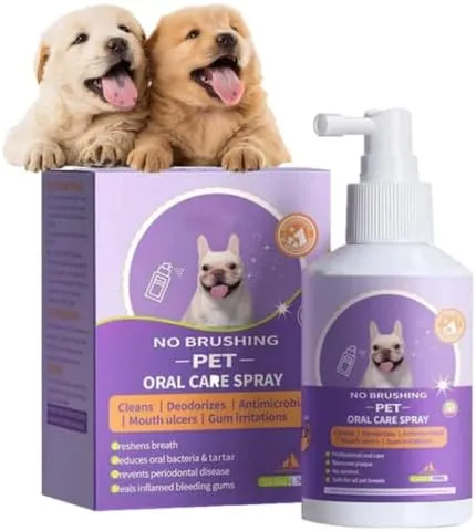 Pet Clean Teeth Spray, 2025 New Formula for Dogs Cats, No Brushing Required, Freshens Breath, Prevents Plaque Tartar, Natural Oral Care Spray (1pc)