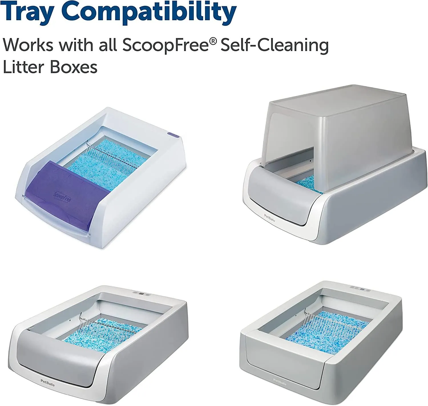 PetSafe ScoopFree Reusable Cat Litter Tray with Premium Blue Non Clumping Crystal Cat Litter