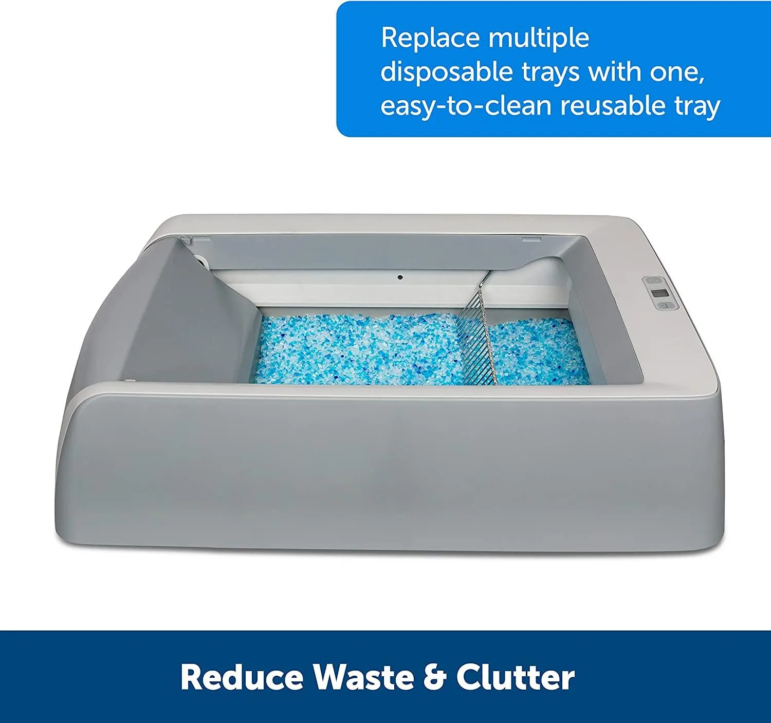 PetSafe ScoopFree Reusable Cat Litter Tray with Premium Blue Non Clumping Crystal Cat Litter