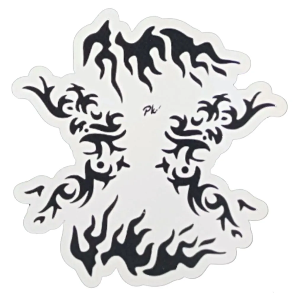 PK | FRISBEE Face Painting Stencil | NEW Mylar - Tribal and Flames - D2