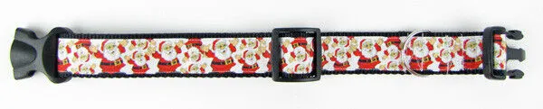 Santa dog collar handmade adjustable buckle collar 1" wide or leash Christmas Petcollarshandmade