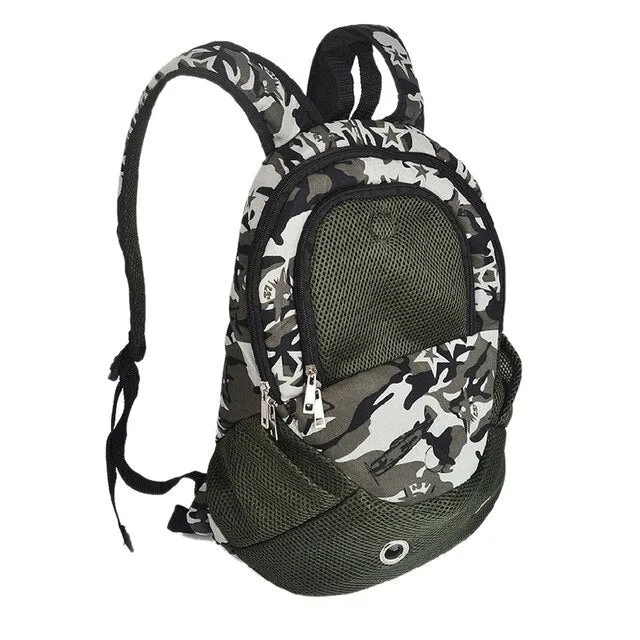 Sidiou Group Dog Carrier Shoulders Back Front Pack Dog Cat Travel Bag Mesh Backpack Head Out Design