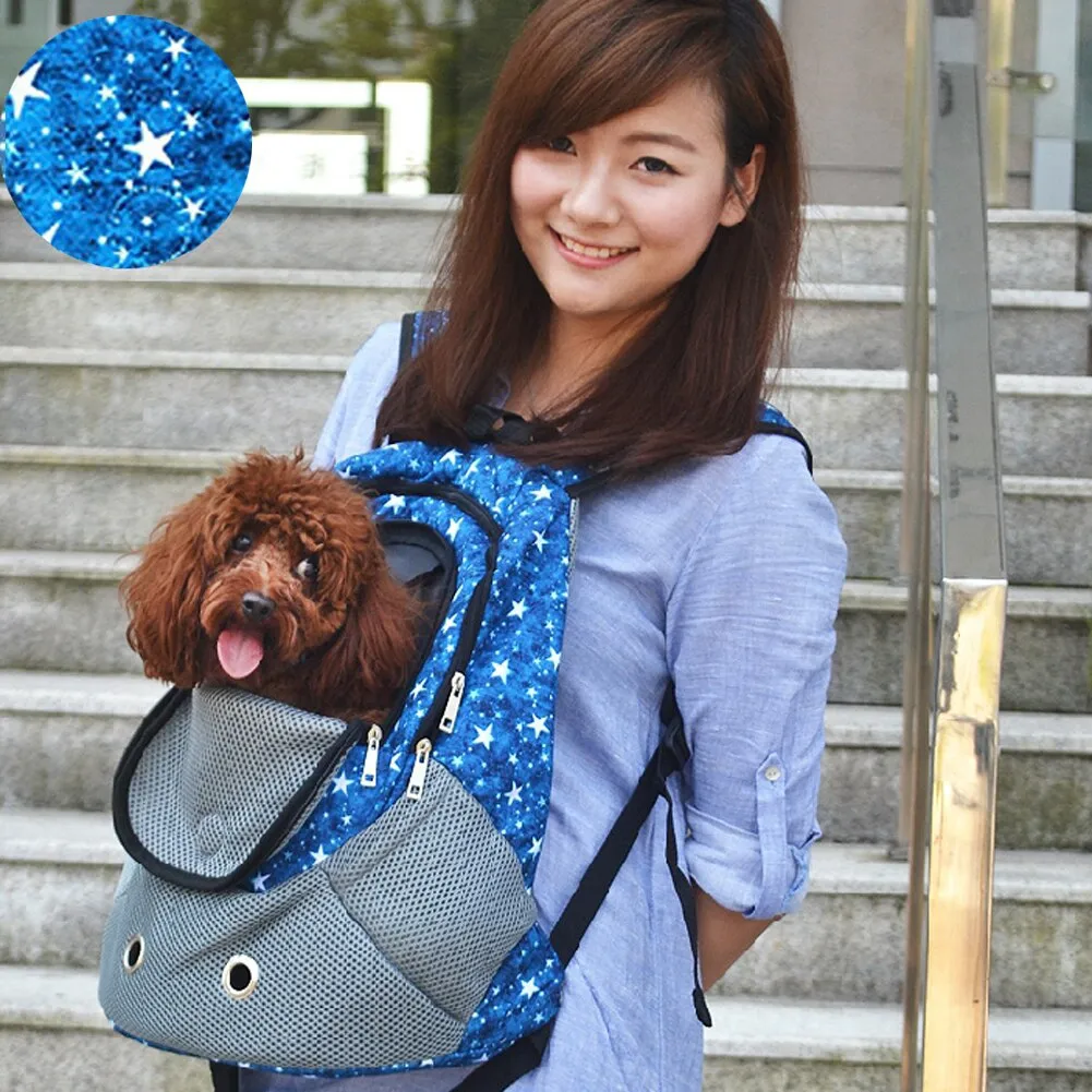 Sidiou Group Dog Carrier Shoulders Back Front Pack Dog Cat Travel Bag Mesh Backpack Head Out Design