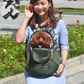 Sidiou Group Dog Carrier Shoulders Back Front Pack Dog Cat Travel Bag Mesh Backpack Head Out Design