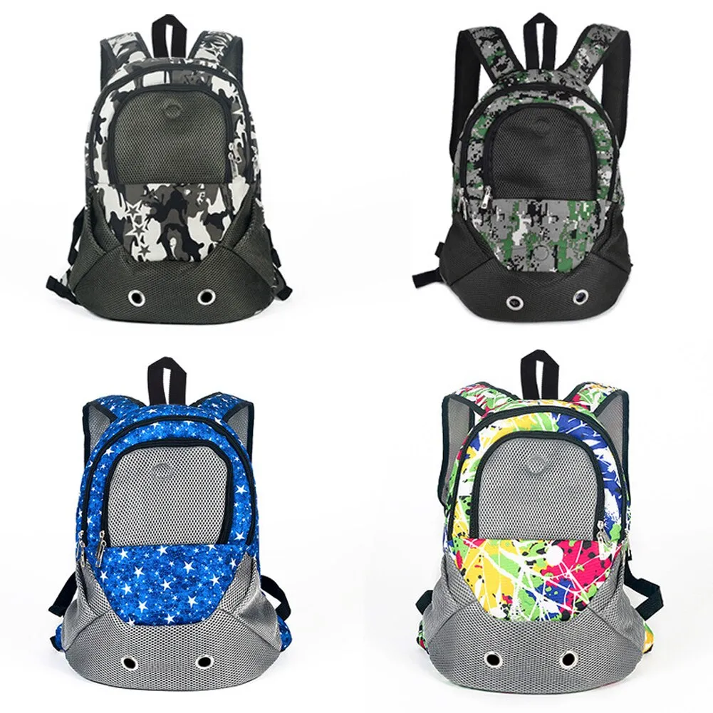 Sidiou Group Dog Carrier Shoulders Back Front Pack Dog Cat Travel Bag Mesh Backpack Head Out Design