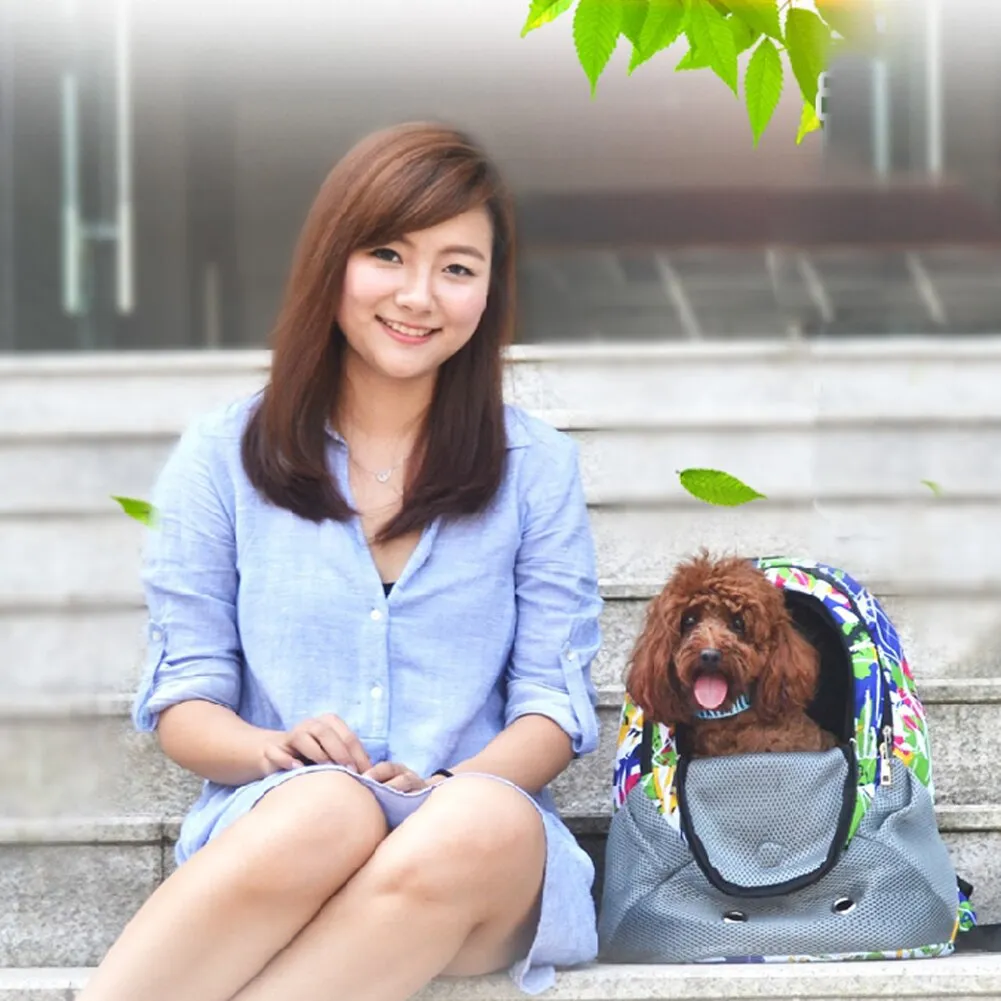 Sidiou Group Dog Carrier Shoulders Back Front Pack Dog Cat Travel Bag Mesh Backpack Head Out Design