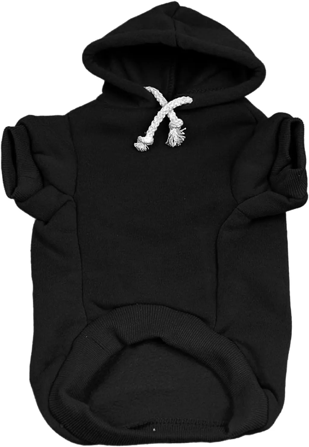 Skeleton Body Dog Hoodie Fleece Lined Pullover Sweatshirt with Leash Hole (Black, Medium 867)