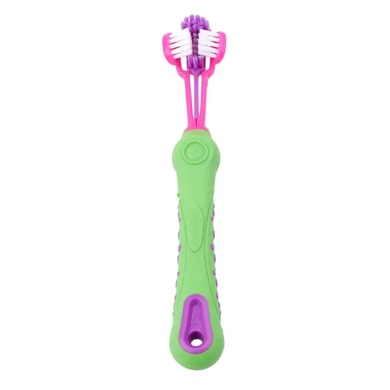 Three-Sided Pet Toothbrush for Dogs and Cats – Tartar Removal & Bad Breath Care