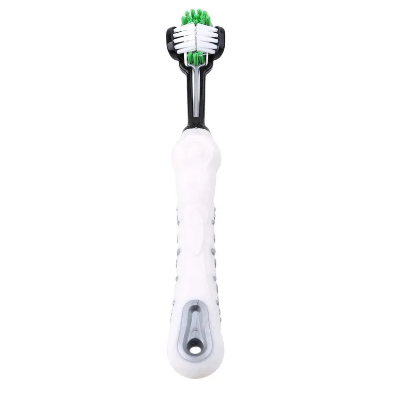 Three-Sided Pet Toothbrush for Dogs and Cats – Tartar Removal & Bad Breath Care