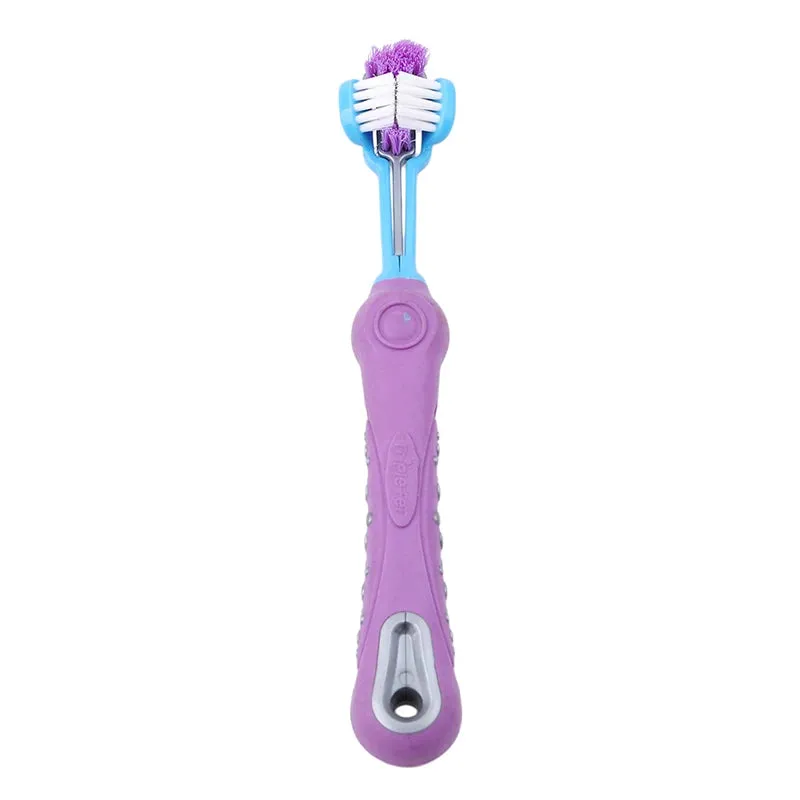 Three-Sided Pet Toothbrush for Dogs and Cats – Tartar Removal & Bad Breath Care