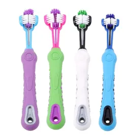 Three-Sided Pet Toothbrush for Dogs and Cats – Tartar Removal & Bad Breath Care