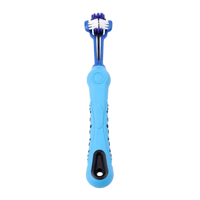 Three-Sided Pet Toothbrush for Dogs and Cats – Tartar Removal & Bad Breath Care