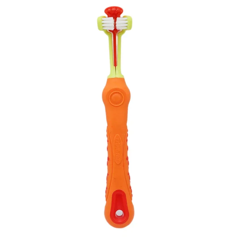 Three-Sided Pet Toothbrush for Dogs and Cats – Tartar Removal & Bad Breath Care