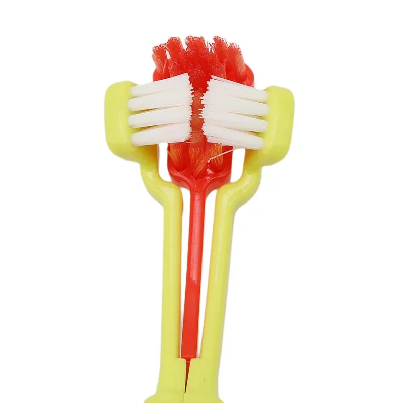 Three-Sided Pet Toothbrush for Dogs and Cats – Tartar Removal & Bad Breath Care