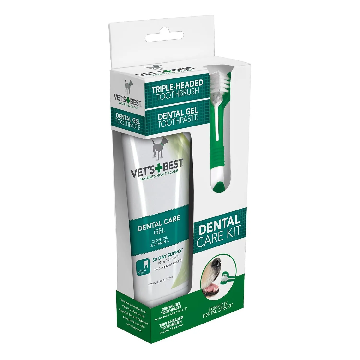 Vets Best Dental Care Kit For Dogs - Brush & Gel